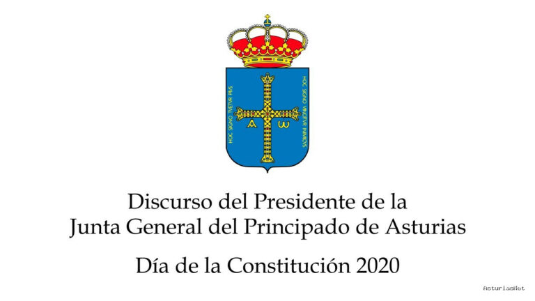 Junta General Principado de Asturias (JGPA) | 4 de diciembre de 2020 | Discurso del Presidente de la Junta General del Principado de Asturias. Día de la Constitución 2020.