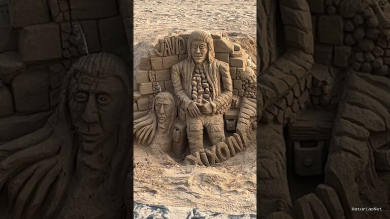 Viajar desde Asturias | 24 de mayo de 2023 | Paseamos por la playa de San Lorenzo de Gijón para ver la obra del artista Robertto Javid