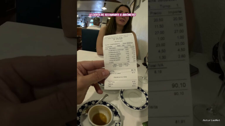 Viajar desde Asturias | 28 de mayo de 2024 | La cuenta del restaurante el barómetro en Asturias