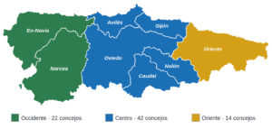 Los 78 concejos de Asturias: el mapa completo