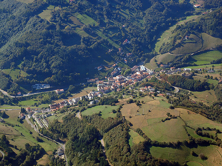 Aerial view of Pola de Allande