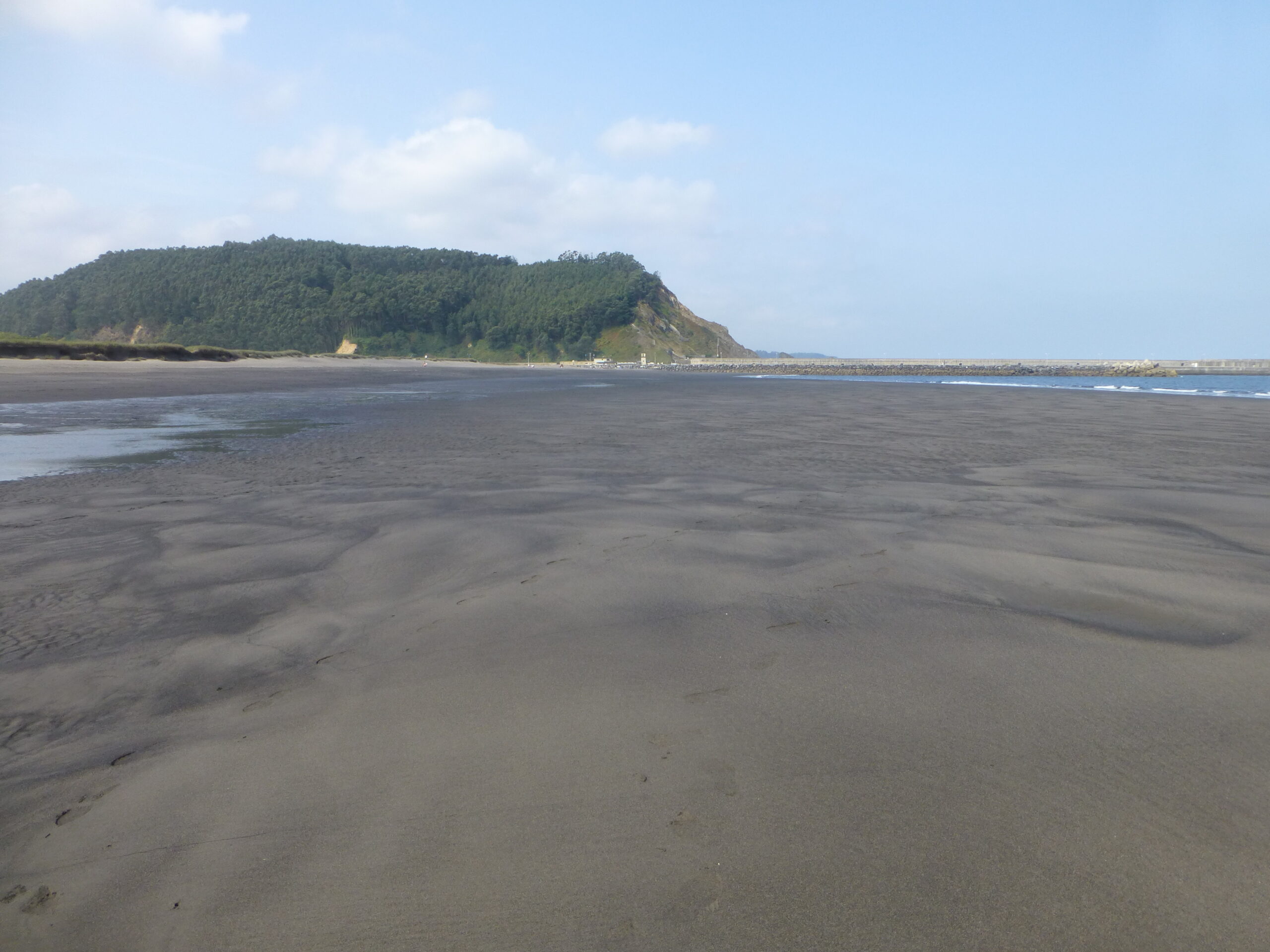 Los Quebrantos beach, with its dark sand, at San Juan de la Arena.