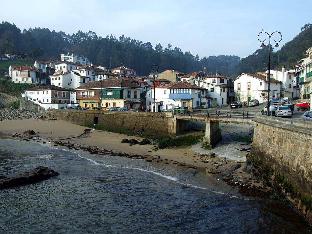 View of Tazones from its fishing port, the town where Charles I landed in 1517.